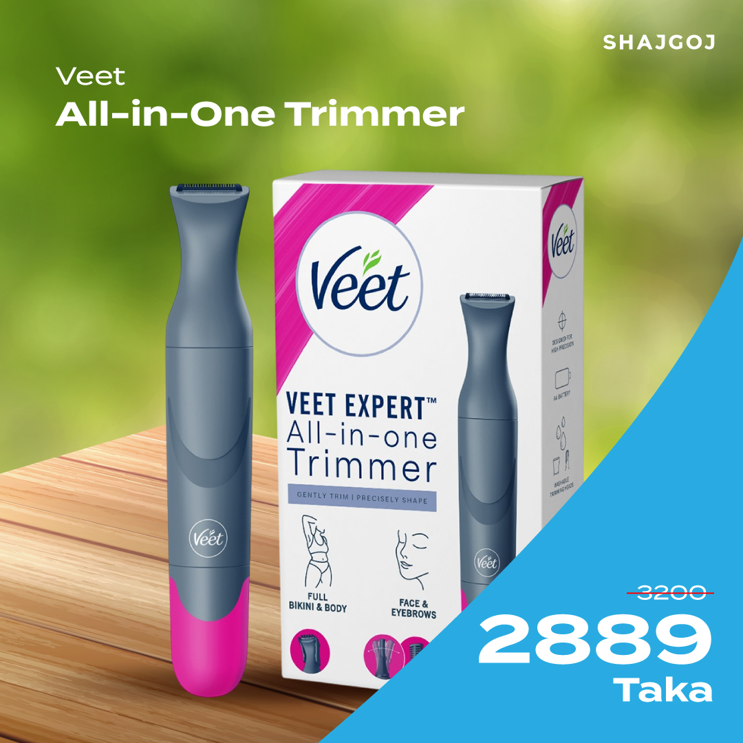 Veet Expert All-in-One Women's Trimmer Full Body, Bikini, Face & Eyebrow Grooming Trimmer Electric Shaver